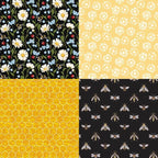 Honey Bee Pattern Paper Pack Yellow Black And Gray 24 Sheets Decorative Scrapbooking Paper Pad 6x6 Floral Craft Paper Single-Side Card Making Supplies for Junk Journal, Origami, Holiday Journaling