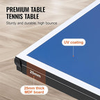 VEVOR Ping Pong Table, Professional Table Tennis Game, Indoor MDF Portable Table Tennis Table, Foldable Ping Pong Table with Quick Clamp Net and Lockable Wheel, 10 Minute Easy Assembly, 25mm Tabletops
