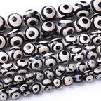 36PCS 10MM Natural Tibetan Stone Beads Round Loose Stone Beads for Jewelry Making DIY Energy Stone Healing Power Bracelet 15"