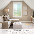 HIDBEA 3D Window Privacy Film - Rainbow Decorative Window Clings, Heat Control Glass Tint - 35.4" x 16.4 Feet, Mosaic Patterns
