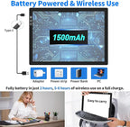 HIUKCOLED Rechargeable A4 Light Pad, Battery Powered Light Board with Carry Bag, Built-in Top Clip＆Stand, Stepless Dimmable＆6-Level Brightness Adjustable, Wireless LED Tracing Box for Weeing Vinyl