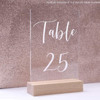 UNIQOOO 20 Pack 4" Wood Stands for Wedding Acrylic Sign, Wood Table Number Holders for 1/8 Thick Acrylic Sheets | Wedding Display Stand, Card Holder, Great for Bar Menu, Retail Sign, Party and Events