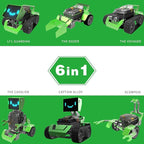 Robobloq Qoopers 6 in 1 Programming Robot Building Kit with Remote Control, LED Martrix, Ultrasonic Sensor etc. for Scratch Arduino Python Learning, Coding Toy for Kids