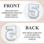 Letter and Number Iron On Patches, A-Z Alphabet and Numbers 0-9 Embroidery Applique Patch, DIY Decorative Heat Press Patches for Clothing Jeans Jackets Backpacks Hats (White 72 Pcs)