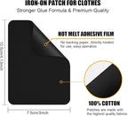 MOONSJONES Iron on Patches for Clothes Fabric Repair, 8 PCS Premium Strongest Glue Cotton Gear Reparing Patch for Holes Inside & Outside Pants, Jeans, Jacket, Hat, Canvas (7.5 cm x 10.5 cm-Blue)