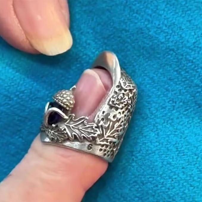 Open Nail Acorn Thimble, Thimbles for Hand Sewing, Metal Thumb Thimble Shield Accessories, Sewing Thimble Finger Protector for Needlework, Hand Embroidery Craft-1pcs