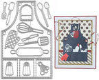 Cutting Dies Metal Stencils Scrapbooking Tools DIY Embossing Template for Paper Card Making Album Arts Crafts Supplies (Kitchenware-12.3x8.2cm)