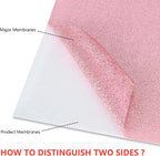guangyintong Glitter Pink Heat Transfer Vinyl HTV Rolls, 12" x 8ft Iron on Vinyl for T-Shirts Glitter Pink HTV Vinyl for All Cutter Machines Easy to Cut & Weed for Heat Vinyl Design