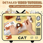 Mayboos Needle Felting Kit, 3 PCS Cat Animal Needle Felting Beginner Kits Wool Felt Needle Felting Tools with Instruction for DIY Craft Animal Home Decoration