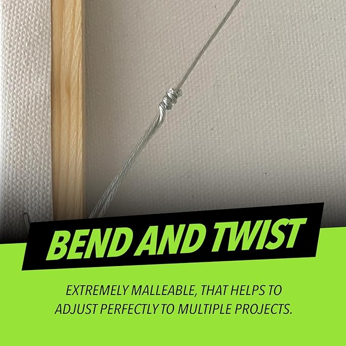 Coated Picture Hanging Wire #4 30lbs 100-Feet, Flexible Steel Wire 16 Gauge for Hang Up Frame/Painting and Mirror