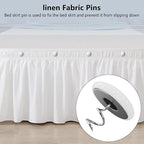 12 Colors Fabric Covered Button Twist Pins Dust Ruffle Pins- for Sofa，Upholstery，Armchair Caddies, Armrest Covers,Bed Skirts, Slipcovers, Headliners (Rice White, 24)