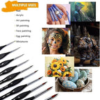 Golden Maple Detail Paint Brushes Set 10pcs Miniature Brushes for Fine Detailing & Art Painting - Acrylic, Watercolor, Oil, Models