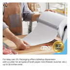 White Freezer Paper Roll 18" x 1800" (150 feet) with Cutter - USA-made Freezer Paper for Meat & Fish - Poly-Coated Food Wrapping Material for Freezing - Barrier Against Air & Moisture by IDL Packaging