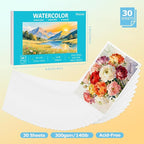 Pacocoast Water Color Paper Bulk, 5.5"x8.5" Art Sketch Book, Pack of 3 (90 Sheets), (140lb/300g) Artist Watercolor Drawing Paper for Kids Adults, Watercolor Pad for Paint, Pencil, Pastel, Crayon