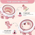 SENTRO 48 Needles Knitting Machine with Row Counter and Plain/Tube Weave Conversion Key, Efficiently DIY Scarf Hat Sock (48 Pink)