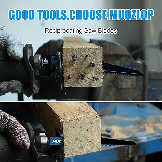 2 Pack 9 inch Reciprocating Saw Blades Set， 6 TPI High Carbon Saw Blades for Wood with Nails ，Saw Blades with Organizer Case (2, 6T/9inch)