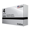 Trotec | Metallic Looking Acrylic Sheet | 12"x24"x1/16, 4 Pcs | Brushed Aluminum/Black | Metallic Finish - Scratch Resistant for Laser Engraving & Cutting,Printing,Glowforge,Name Plate | USA Made