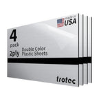 Trotec | Metallic Looking Acrylic Sheet | 12"x24"x1/16, 4 Pcs | Brushed Aluminum/Black | Metallic Finish - Scratch Resistant for Laser Engraving & Cutting,Printing,Glowforge,Name Plate | USA Made