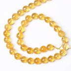 72Pcs 10mm Natural Citrine Beads for Jewelry Making Yellow Crystal Quartz Round Loose Beads DIY Bracelet Necklace Earrings 32" 2 Strands