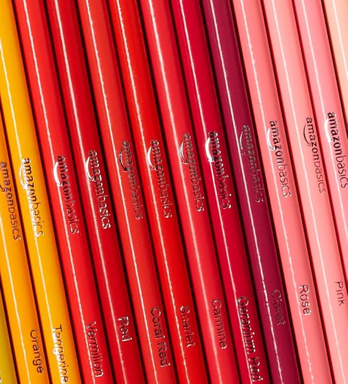 Amazon Basics Colored Pencils for Coloring and Drawing, Premium, Soft Core, Back to School Supplies, 72 Count (Pack of 1), Multicolor
