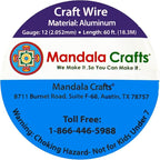 Mandala Crafts 12 Gauge Anodized Aluminum Craft Wire for Jewelry Making - 60 FT Colored Flexible Silver Tone Wire - Bendable for Bonsai Armature Crafting Sculpting