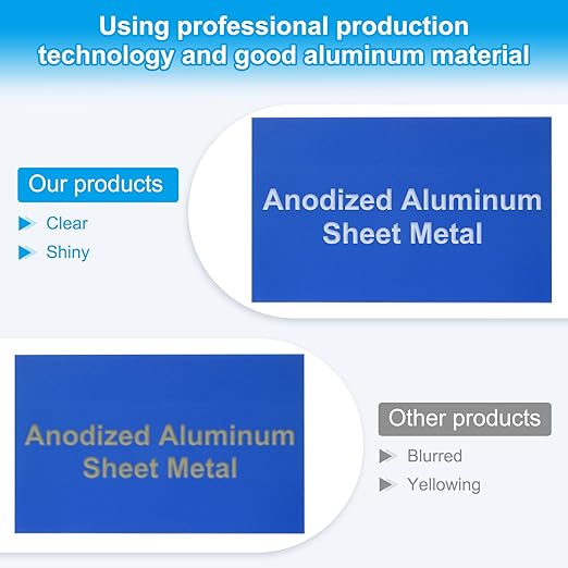 PATIKIL 8x12 Inch Anodized Aluminum Sheet Metal, 1Pcs Laser Plates Engraving Blanks 0.5MM Thin Rectangle for Crafting DIY House Laser Engraving, Blue