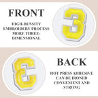 Letter and Number Iron On Patches, A-Z Alphabet and Numbers 0-9 Embroidery Applique Patch, DIY Decorative Heat Press Patches for Clothing Jeans Jackets Backpacks Hats (Yellow 72 Pcs)