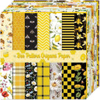 Square Origami Paper 6x6 Double Sided 50 Sheets 50 Colors 70GSM Origami Kit Japanese Chiyo Easy Fold Arts Crafts DIY Handwork Beginner Bee