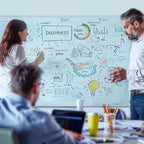 Magnetic Glass Whiteboard - Glass Dry Erase Board 48"x96" Large Frameless Board for Walls Office School and Home
