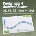 Garden Tutor Multiscale Garden & Landscape Design Kit – 2 Translucent Yellow Design Stencils, 12-Inch Flexible Curve Ruler, 40-Sheet Multi-Scale Graph Paper & Garden Design Guide
