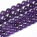 90PCS 8mm Natural Amethyst AAAAA Purple Crystal Quartz Beads Gemstones Round Stone Beads for Jewelry Making DIY Bracelet Necklace 2 Strand 32"
