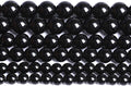 4mm 93pcs Natural Black Agates Onyx Stone Beads Smooth Round Loose Spacer Beads for Jewelry Making DIY Bracelets 15" (Black Agate, 4mm)
