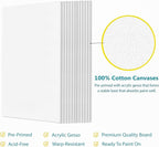 KEFF 12-Pack Bulk Canvas Boards, 9x12 Canvas for Acrylic, Oil, Watercolor, Tempera - 100% Cotton Primed Painting Canvas