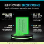 Glow in The Dark Pigment Powder - Neutral and Fluorescent Color for Art Painting, Fine Art, Nail Art Paint, and DIY Crafts - Long Lasting, 10+ Color Options - Neutral White - (120 Grams)