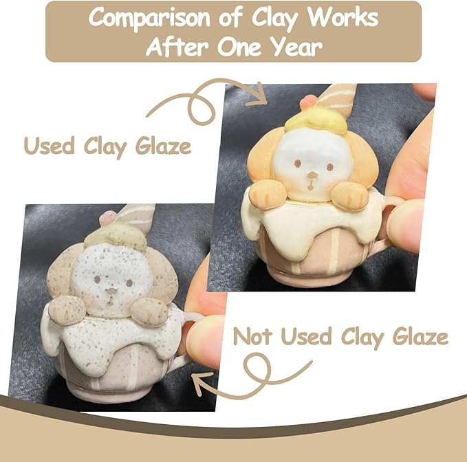50ml Air Dry Clay Glaze & Varnish - Matte Finish for Crafts/Pottery/Sculptures - Waterproof & Quick-Drying & Non-Yellowing Clear Coating - Matte Polymer Clay Sealer