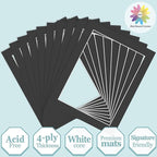 MBC Mat Board Center, 10 Pack 11X14 for 9X12 Black Picture Mats Frame Mattes, Bevel Cut, Acid Free, 4-Ply Thickness