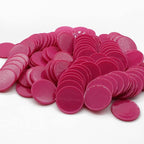 Set of 100 Opaque Plastic Learning Counters Mini Poker Chips Game Tokens with Storage Box (Mediumvioletred, 1 Inch)