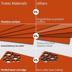 Trotec TroLase | 12"x20"x1/16", 4 Pcs | Orange/Black| 2 Ply | Modified Acrylic | Laser Engraving Double Color Plastic Sheet | Engraving Blanks for Laser, Saw, Guillotine | Made in USA
