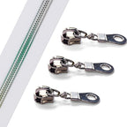 Sawoake 10 Yards Bulk Zipper(#5), White Nylon Coil Zipper with Colorful Teeth by The Yards, Replacement Sewing Zipper with 10PCS Zipper Sliders for DIY Sewing Craft Bags(#5 Colorful White)