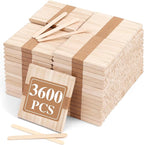 3600pcs Craft Sticks Bulk Natural Wooden Ice Cream Sticks,4.5 Inch Popsicle Sticks for Crafts,Food and Hair Remova,DIY Crafts Supplies for Home Art Projects