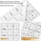 Quilting Rulers, Sewing Ruler, Acrylic Ruler for Sewing and Quilting,Cutting Ruler with Non-Slip Rings (3"x17",1.5"x17",3"x12",1.5"x10",1"x6") (Black and White)