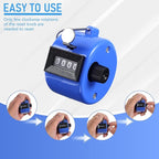 12 Pcs Handheld Tally Counter Digital, 4 Digit Number Hand Clicker Counter, Metal Mechanical Register for Coaching, Knitting, People, Golf and Row, Handheld Clickers