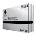 Trotec | Metallic Looking Acrylic Sheet | 12"x20"x1/16, 4 Pcs | Brushed Aluminum/Black | Metallic Finish - Scratch Resistant for Laser Engraving & Cutting,Printing,Glowforge,Name Plate | USA Made