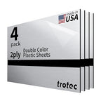 Trotec | Metallic Looking Acrylic Sheet | 12"x20"x1/16, 4 Pcs | Brushed Aluminum/Black | Metallic Finish - Scratch Resistant for Laser Engraving & Cutting,Printing,Glowforge,Name Plate | USA Made