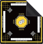 Mahjong Mat for Table 31.5''x31.5'', Non-Slip Mahjong Cloth Cover with Game Rules, Mahjong Tablecloth for Poker, Board Games Table Mat, Card Games, Tile Games, Dominoes (Black)