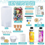 Zoncolor Bottle Resin Molds Silicone Kit - Night LED Light Lamp Bulb Art Craft Accessories Supplies and Tools DIY Unique Clear Bottle Shape Epoxy Molds and Stopper Cool Home Office Kitchen Decoration