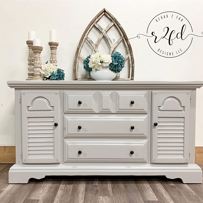 Dixie Belle Paint Company Chalk Finish Furniture Paint - Driftwood (8oz) - Matte Light Gray Chic Chalk Mineral DIY Furniture Paint
