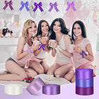 1-1/2 Inch Purple Satin Ribbons for Crafts, 6 Rolls Single-Faced Purple Assorted Ribbons for Gift Wrapping Flower Bouquet Wedding Invitations Bridal Shower Hair Bows Garland Party Decor