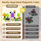 Magnetic Blocks, 100PCS Magnetic Building Blocks, Stacking Magnets for Kids, Sensory Toy for STEM Constructions Magnet Blocks for Boys Girls Age 3+, Christmas Birthday Gifts