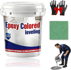 Epoxy Floor Paint, Epoxy Colored Sand Floor Paint, High-Gloss Marble Effect Self-Leveling Coating, Waterproof, Non-Slip, Ultra-Durable for Garage, Basement, Wood Floors (Green,44 lb)